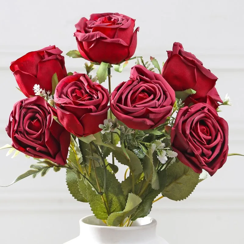 Petaluxe Rose Fabric Artificial Flower - Red media 6