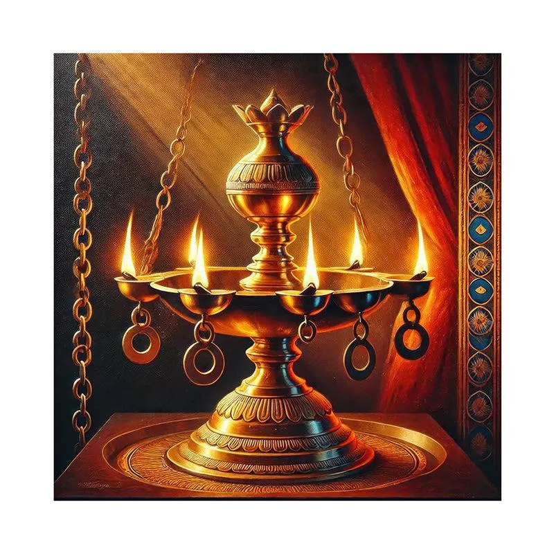 Brass Lamp Glow Wall Painting media 4