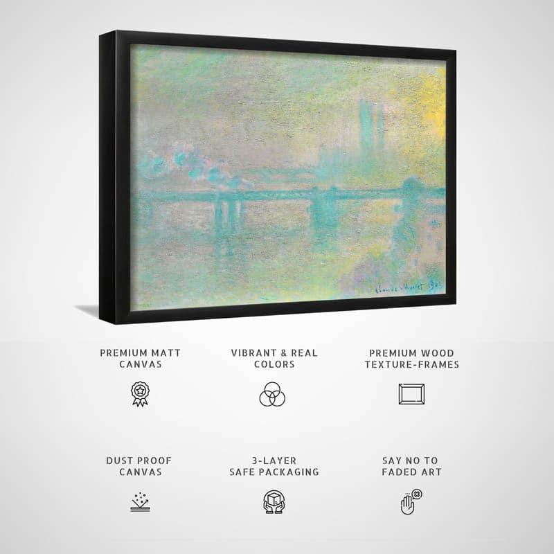 Charing Cross Bridge In London By Claude Monet - Black Frame media 3