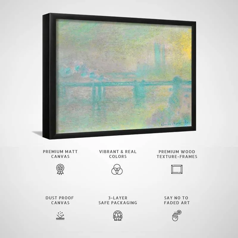 Charing Cross Bridge In London By Claude Monet - Black Frame media 3