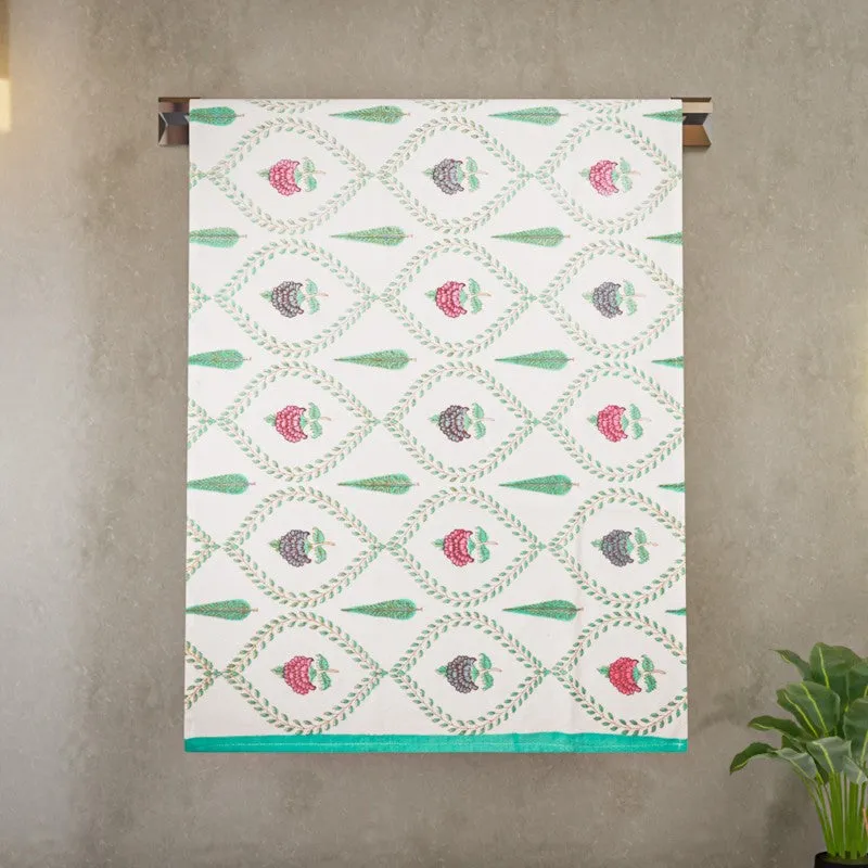 Desert Bloom Cotton BathTowel - Sky Blue media 4