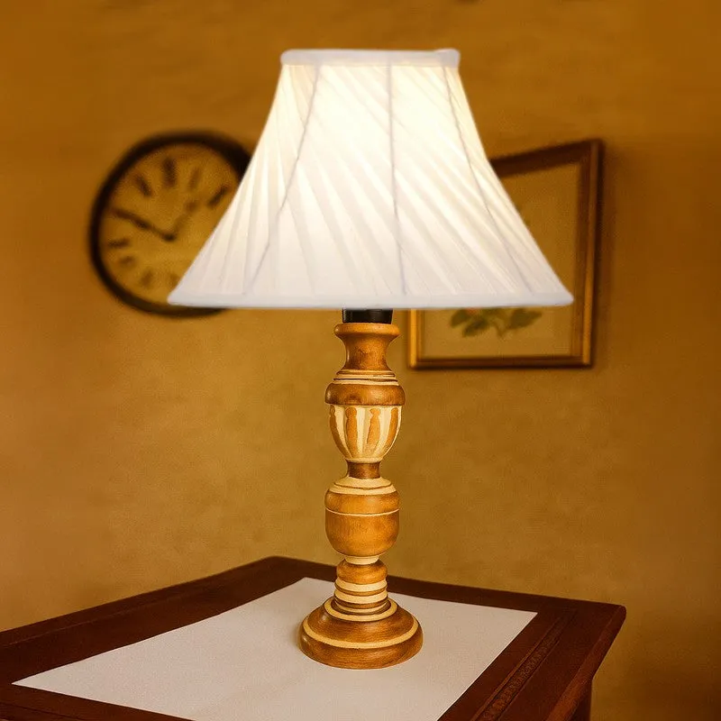 Zenrae Pleatrix Wooden Table Lamp - Ivory media 3