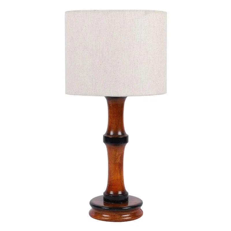 Urbane Troton Fabric Table Lamp - White,Brown media 5