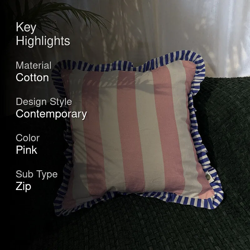 Stripe II Cotton Cushion Cover - Pink media 2