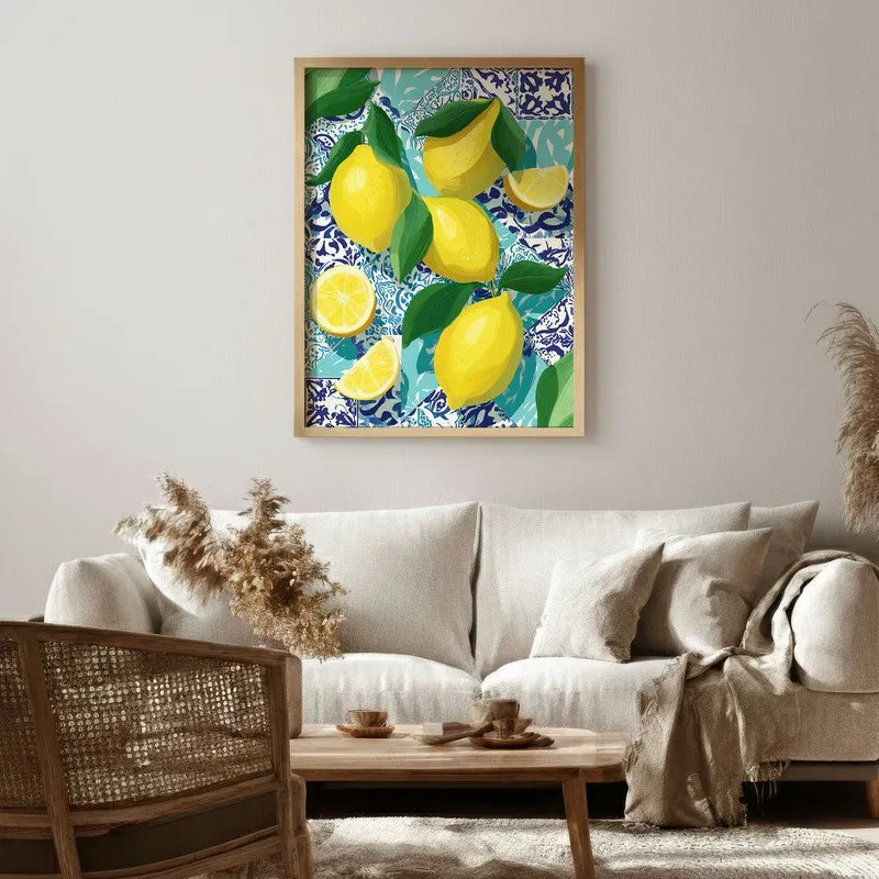Limoncello Canvas Wall Painting - Brown Frame media 1