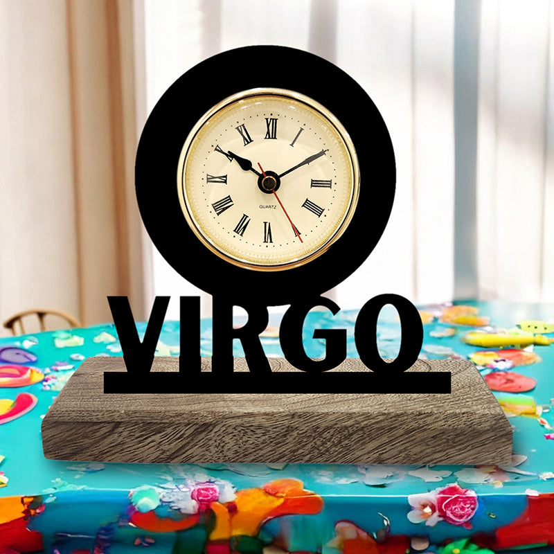 Virgo Zodiac Analog Table Clock