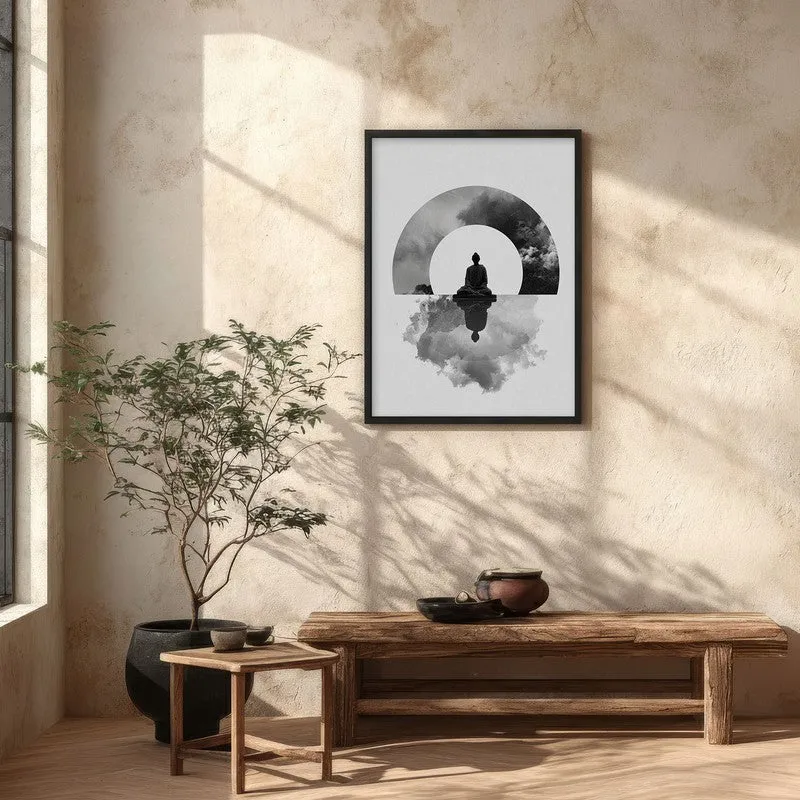 Whispers of Zen Buddha wall Painting With Black Frame media 5