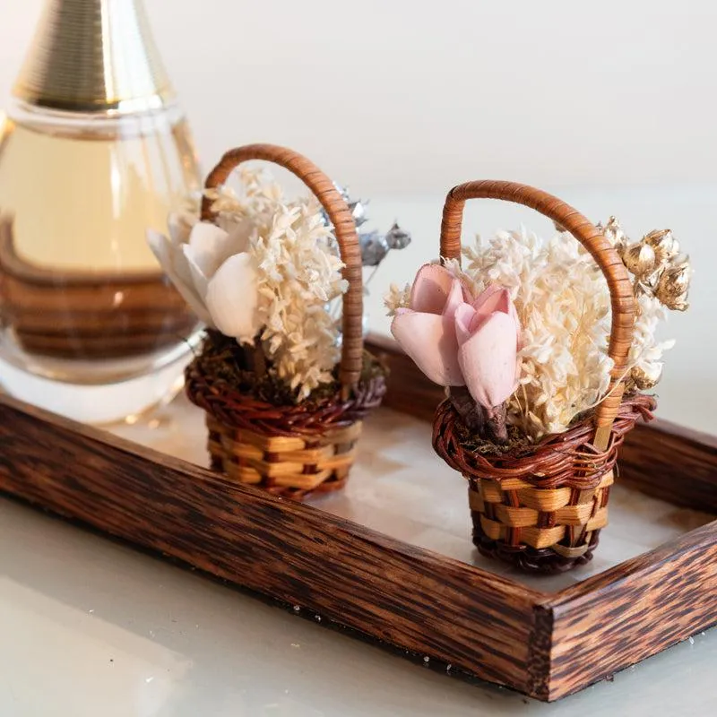 Tritona Mini Floral Basket (Pink & White) - Set Of Six media 3