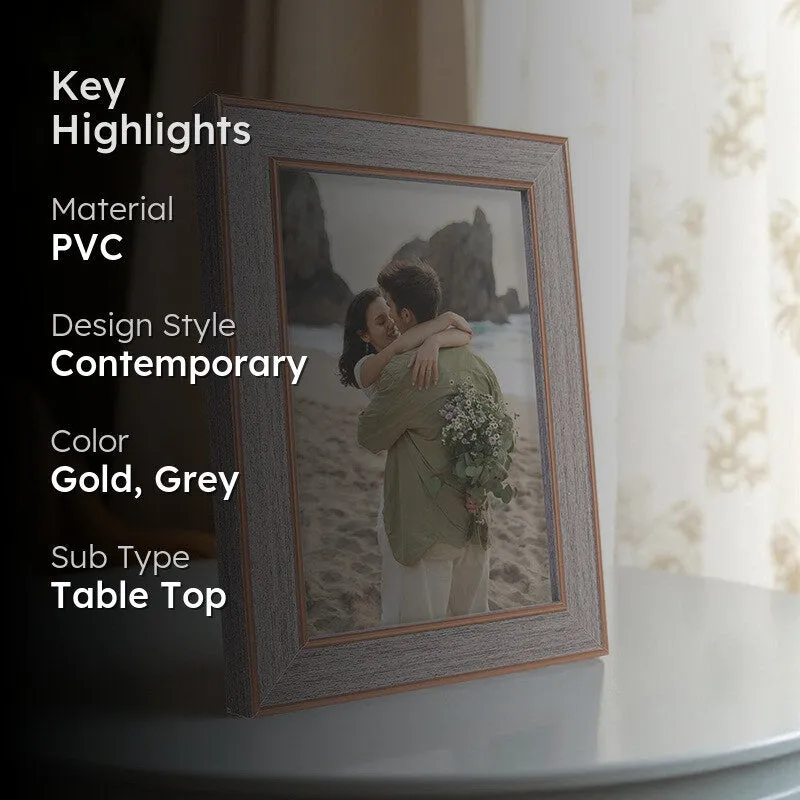 Nova Brushed Photo Frame - Grey & Gold media 2