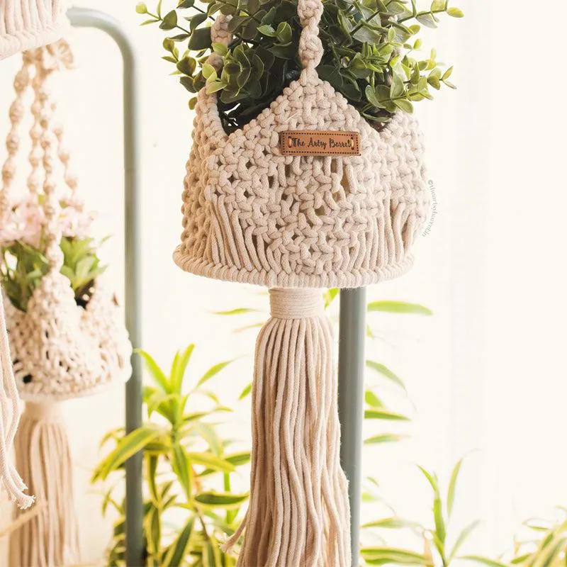 Hippie Glee Handcrafted Macrame Hanging Planter media 3