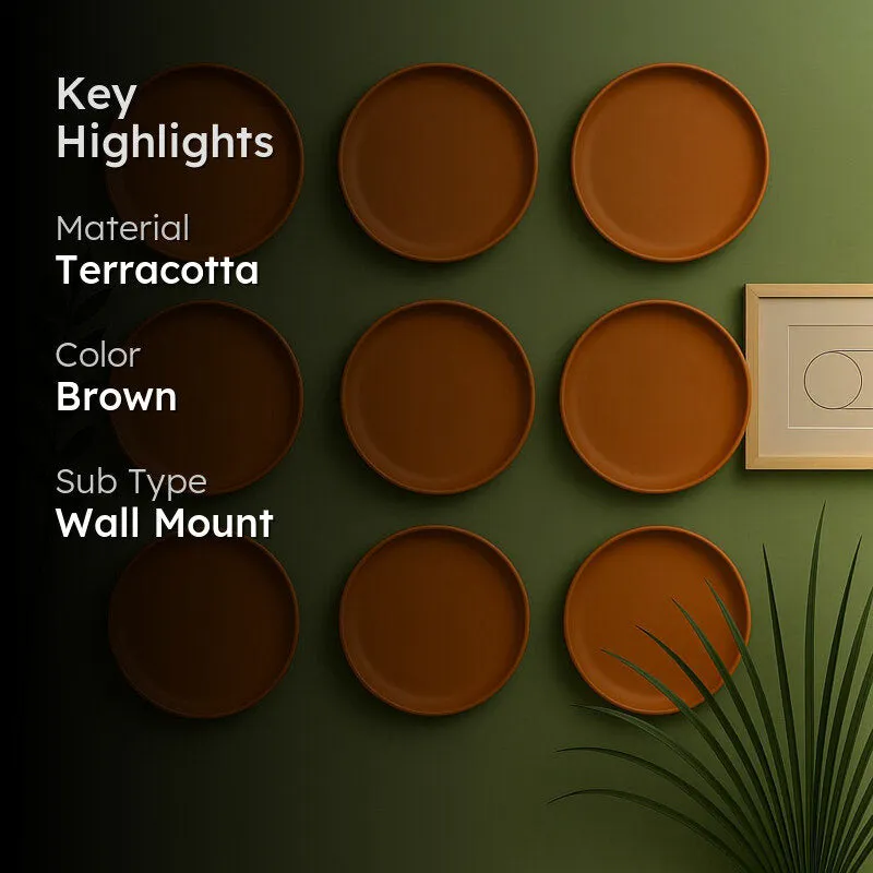 Terrya Handcrafted Terracotta Wall Plate - Set Of Nine media 2