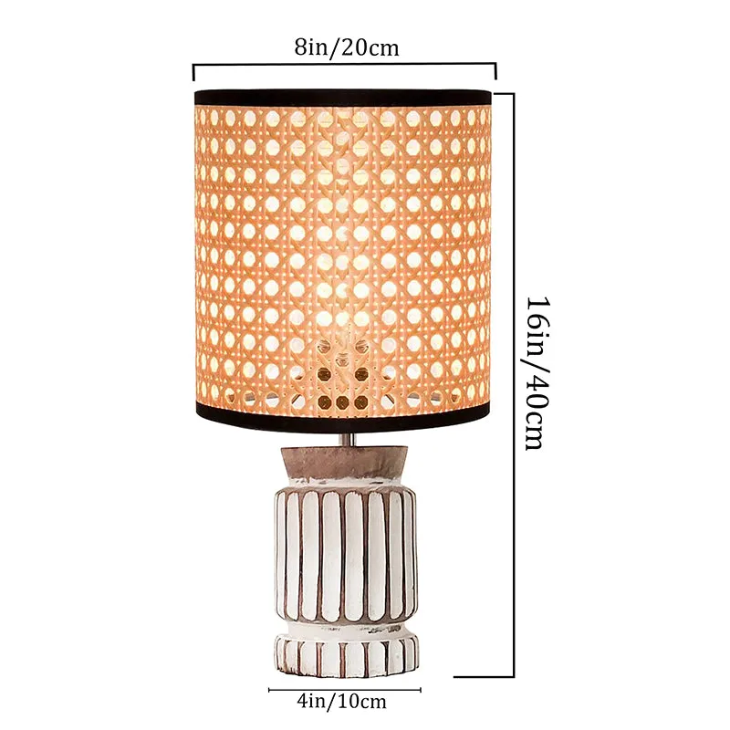 Pyrrah Rattan Fabric Table Lamp - Peach,White,Black media 5