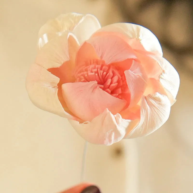 Artificial Peony Blooms Flower Stem (Pink) - Set Of Five media 5