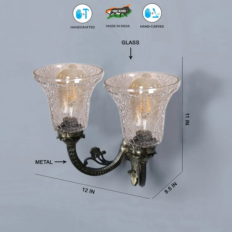 Crystal Flare Antique Base Glass Wall Lamp media 7
