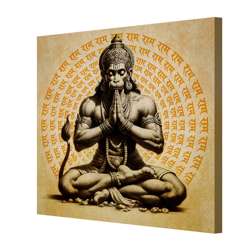 Hanuman Chant Mantra Wall Painting media 5