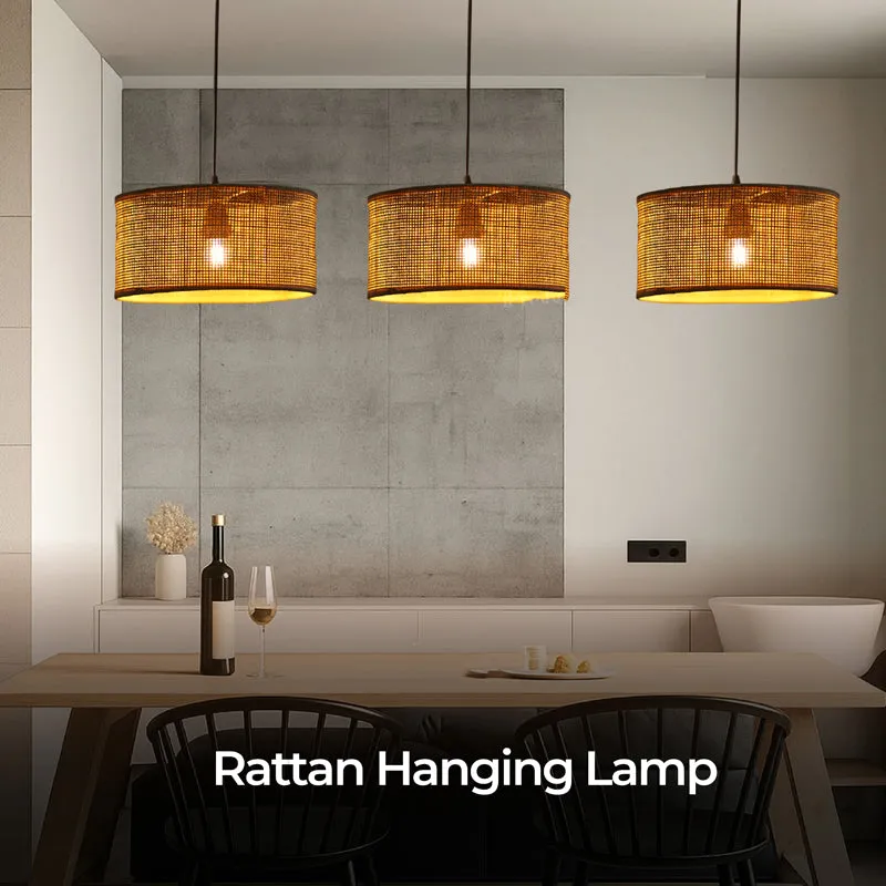 Lume Ray Rattan & Metal Ceiling Lamp media 5