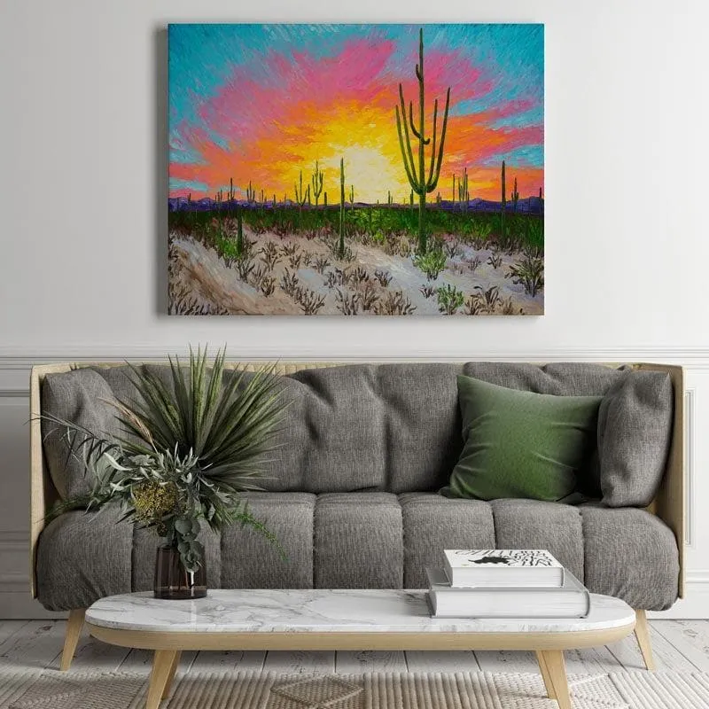 Arizona Desert Canvas Wall Painting - Gallery Wrap media 3