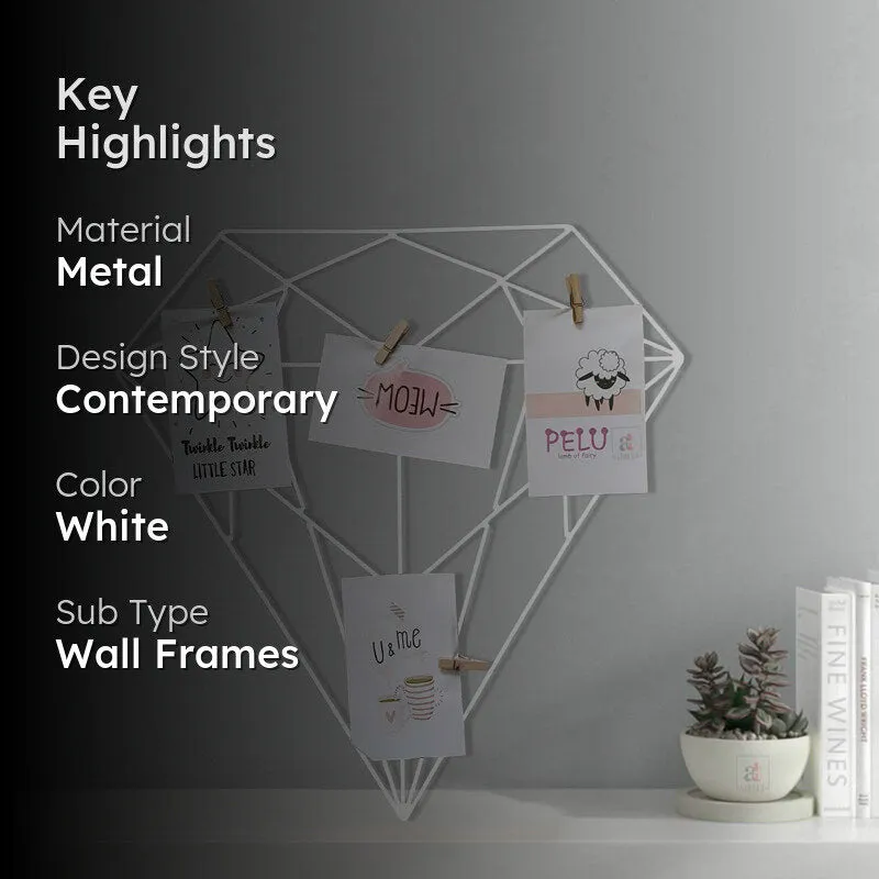 Pavé Diamond Metal Photo Frame - White media 2