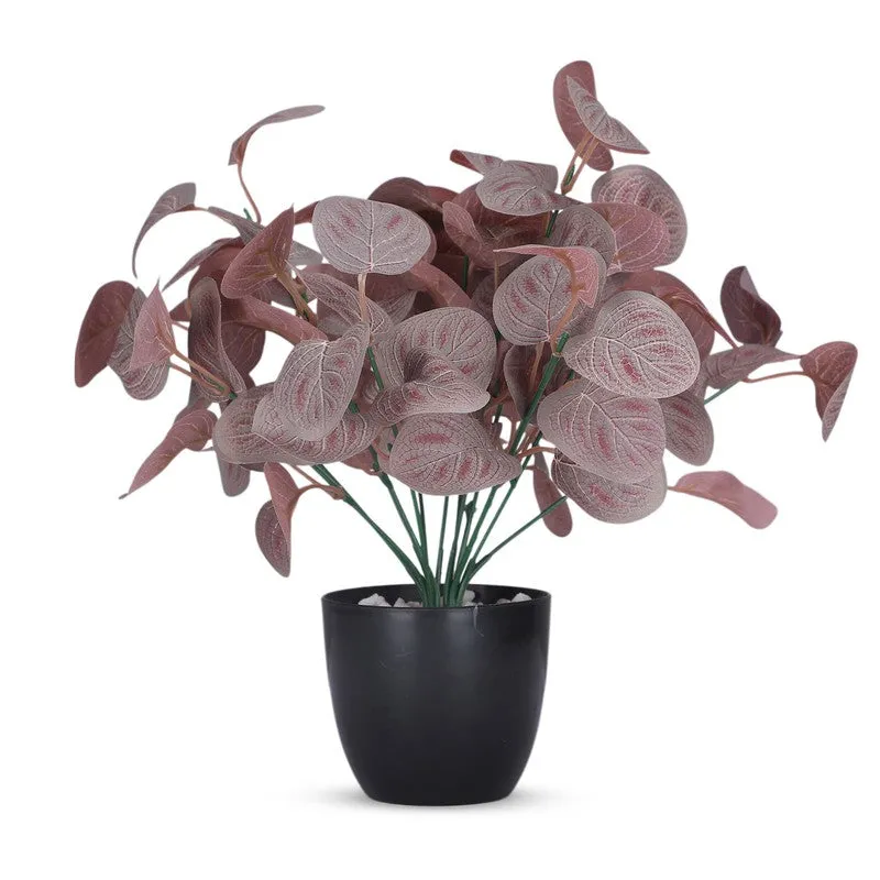 Artificial Purple Eucalyptus Plant With Black Plastic Pot media 4