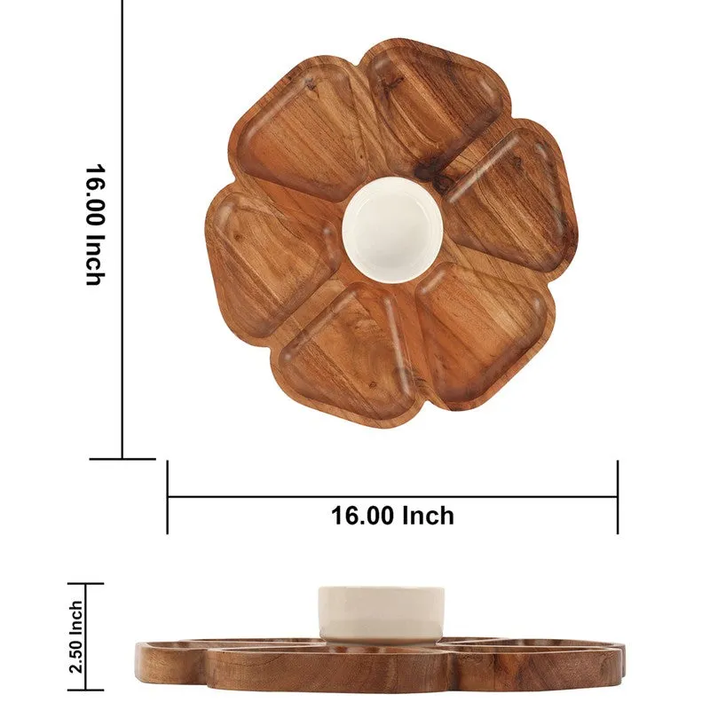 Wood Wave Dining (Wood,Ceramic) Platter - Two Piece Set media 10