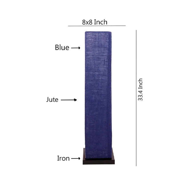 Abita Wooden Tower Floor Lamp With Jute Shade - Blue media 6