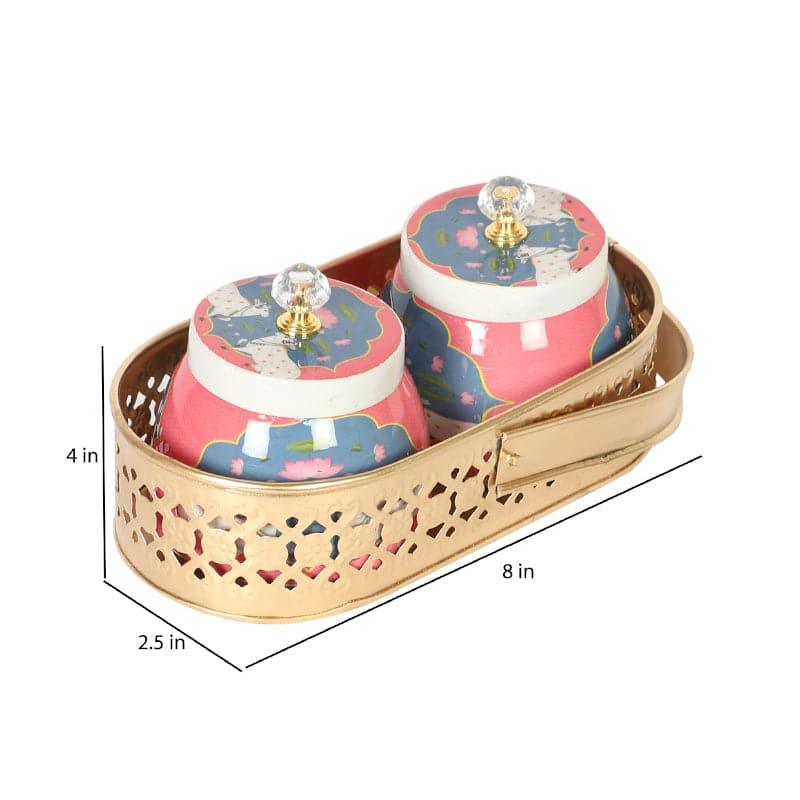 Agora Nandi Ethnic Basket With Jar - Set Of Three media 4