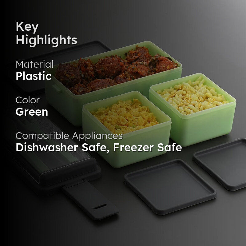 Disto Kids Lunch Box (1400 ML) - Green & Grey media 2