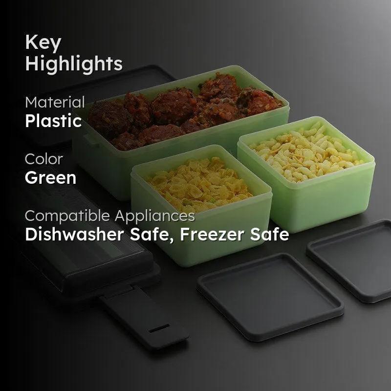 Disto Kids Lunch Box (1400 ML) - Green & Grey media 2