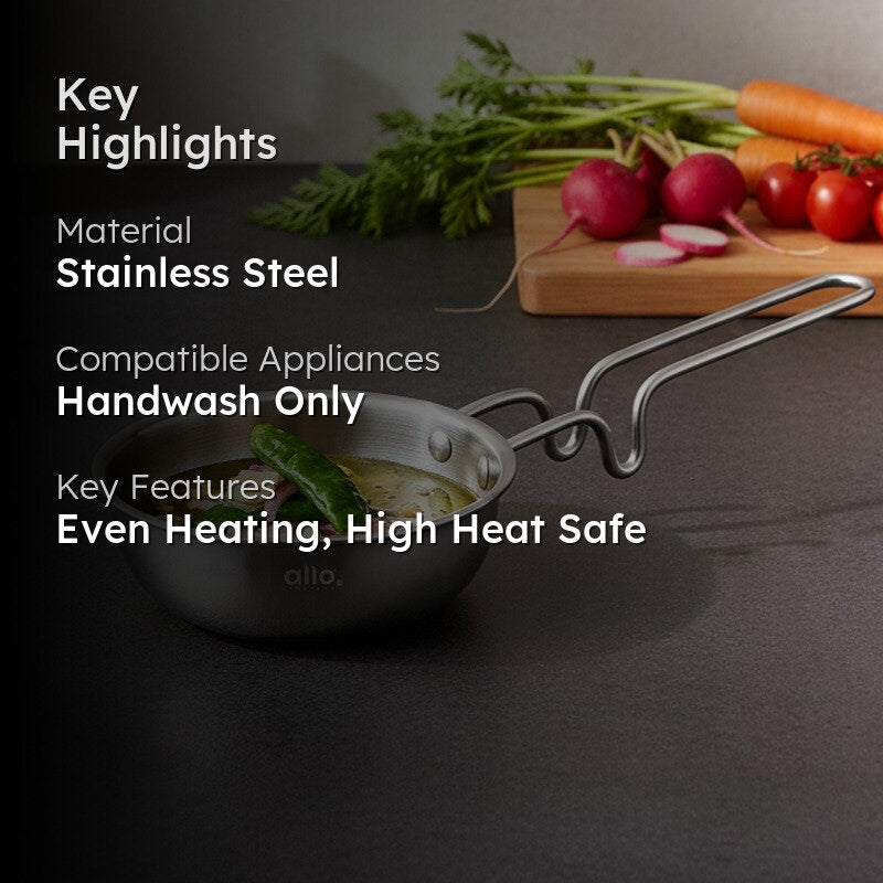 Swad Stainless Steel Tadka Pan - 320 ML media 2