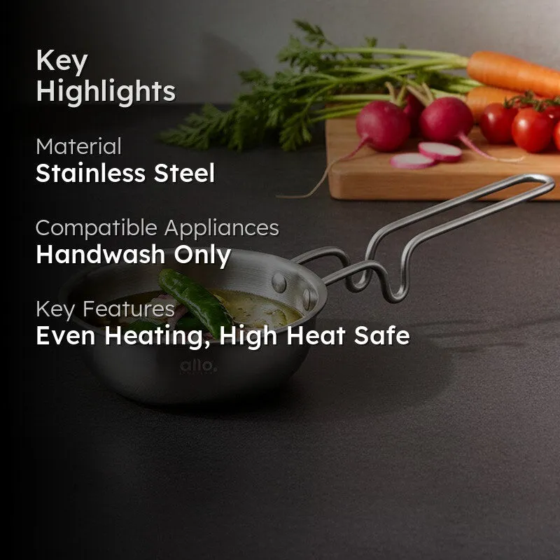 Swad Stainless Steel Tadka Pan - 320 ML media 2