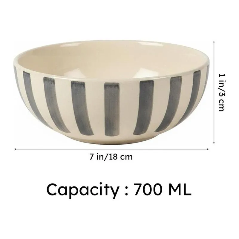 Elaris Dining Serving Bowl (Grey,White,700 mL Each) - Set Of Two media 6
