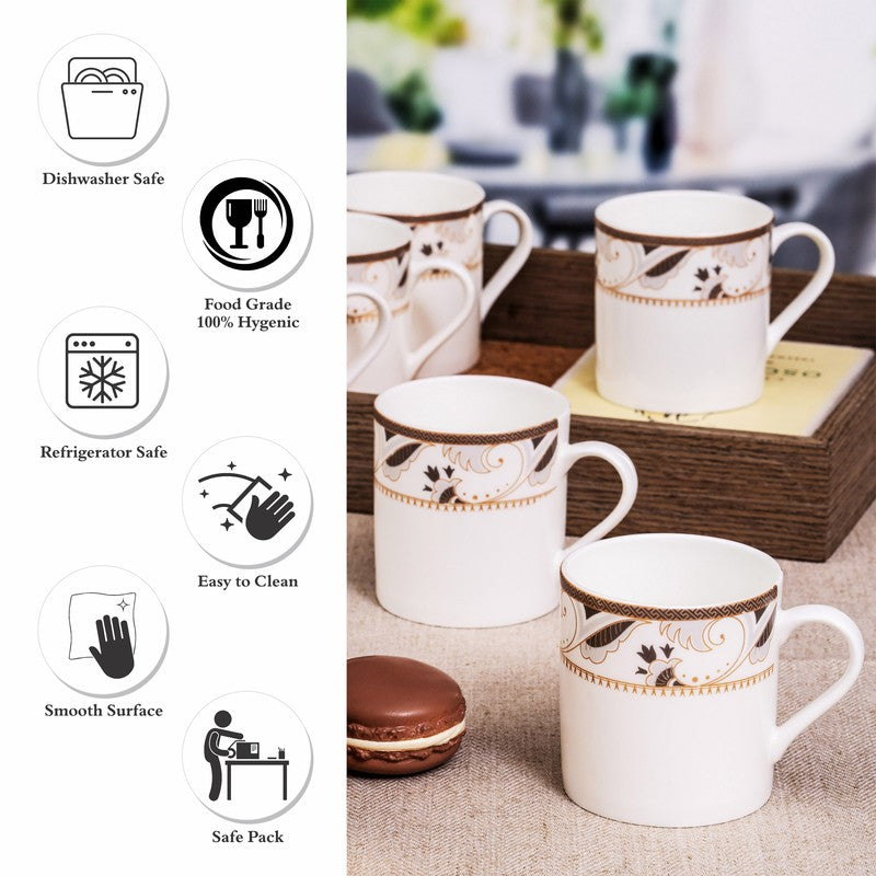 Rustic Bone China Tea Cup (210 mL Each) - Set Of Six media 5