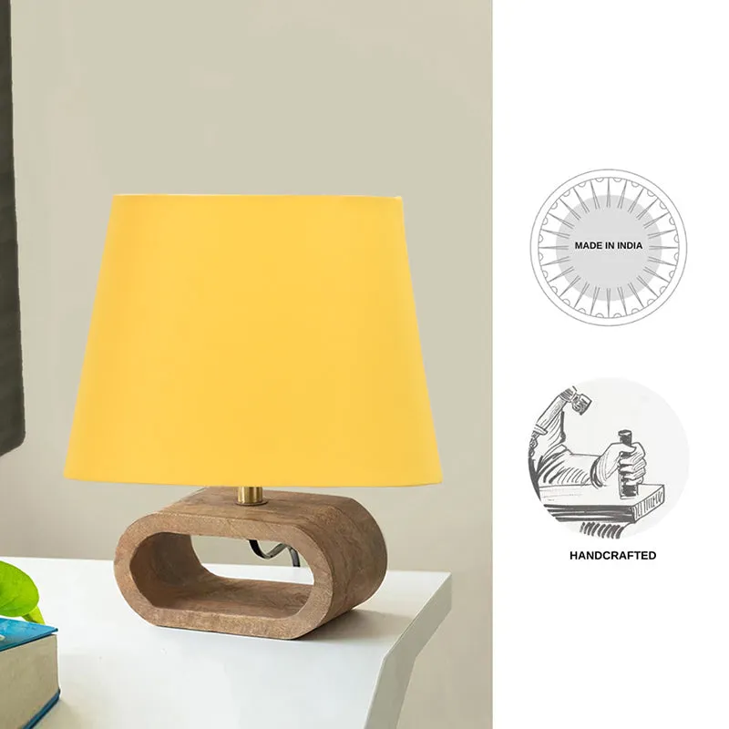 Adagio Wooden Table Lamp - Yellow,Brown media 4