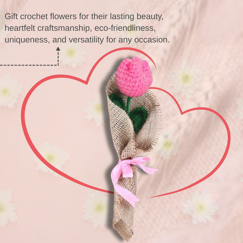 Crochet Handmade Tulip Bouquet - Pink media 8