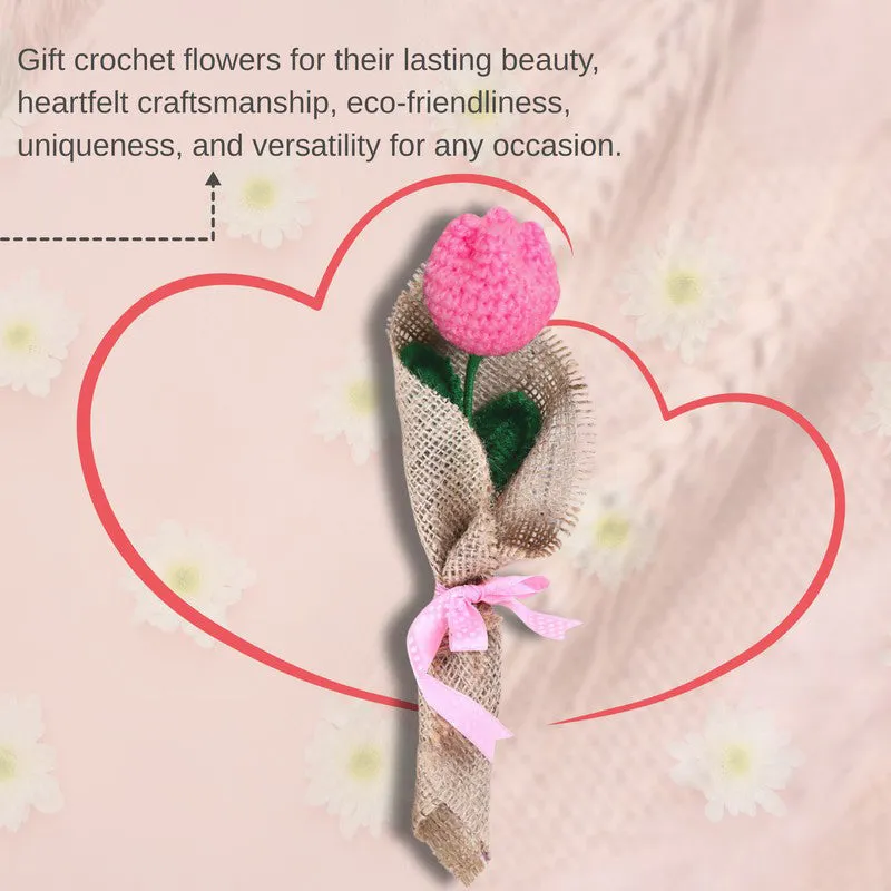 Crochet Handmade Tulip Bouquet - Pink media 8