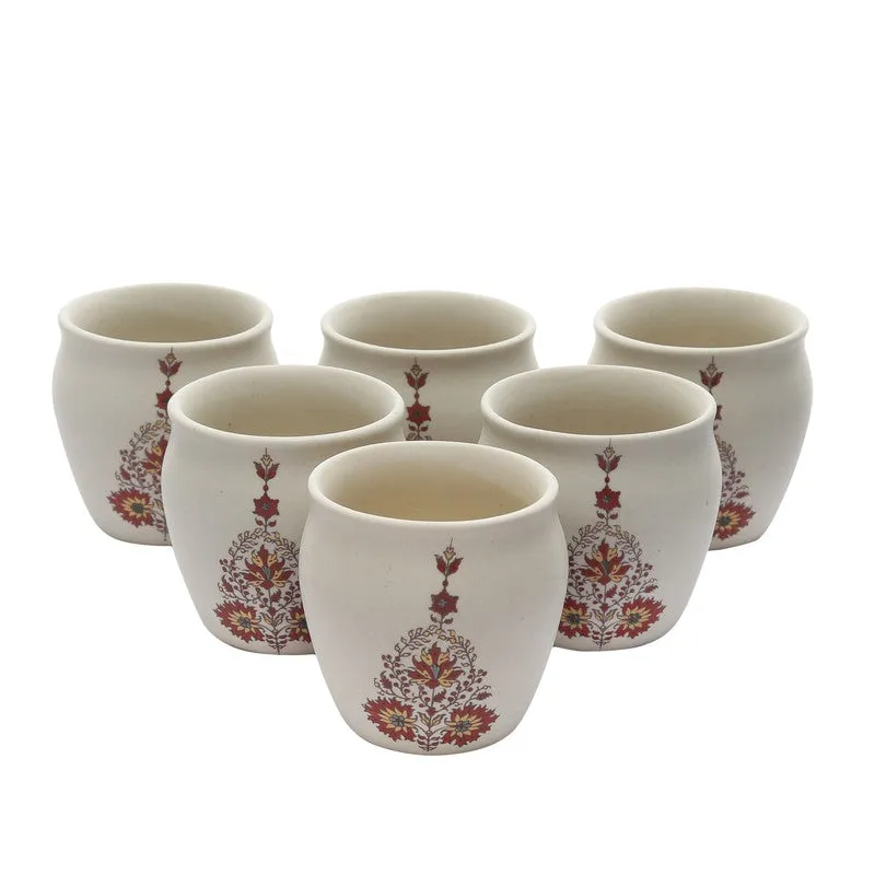 Mudleaf Multicolor Stoneware Kulhad (190 mL) - Set Of Six media 3