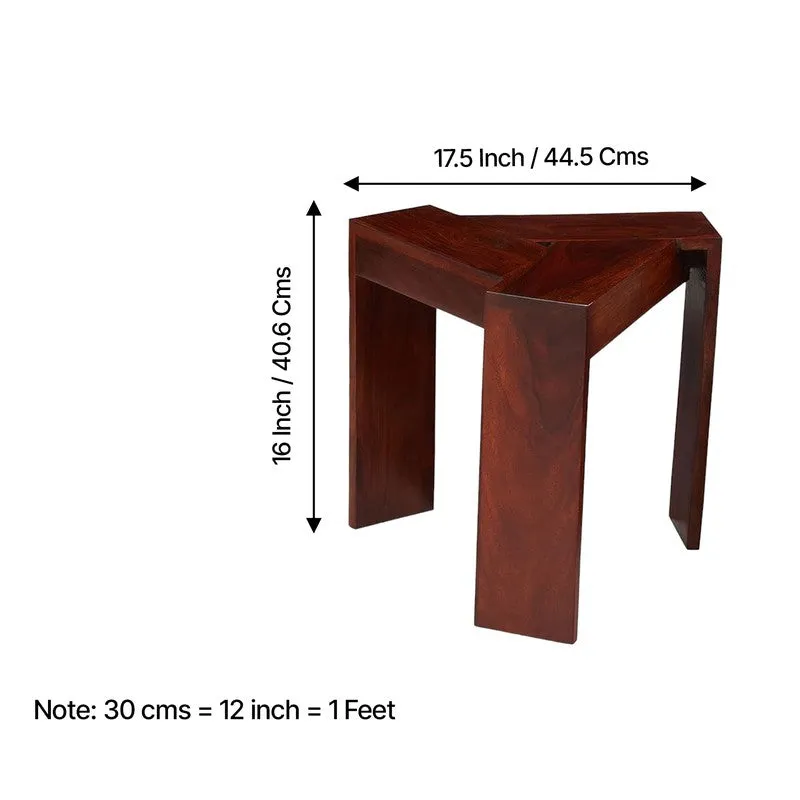 Iverox Sheesham Wooden Side & Bedside Table - Brown media 12