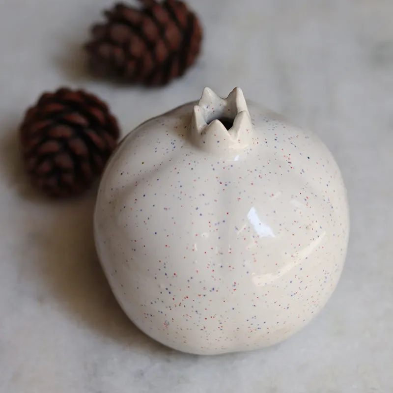 Pomegranate Ceramic Vase - White media 3