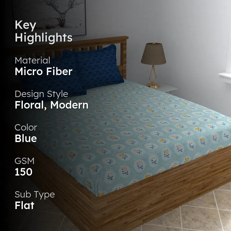 Blueberry Dusk Micro Fiber Bedsheet - 150 GSM media 2