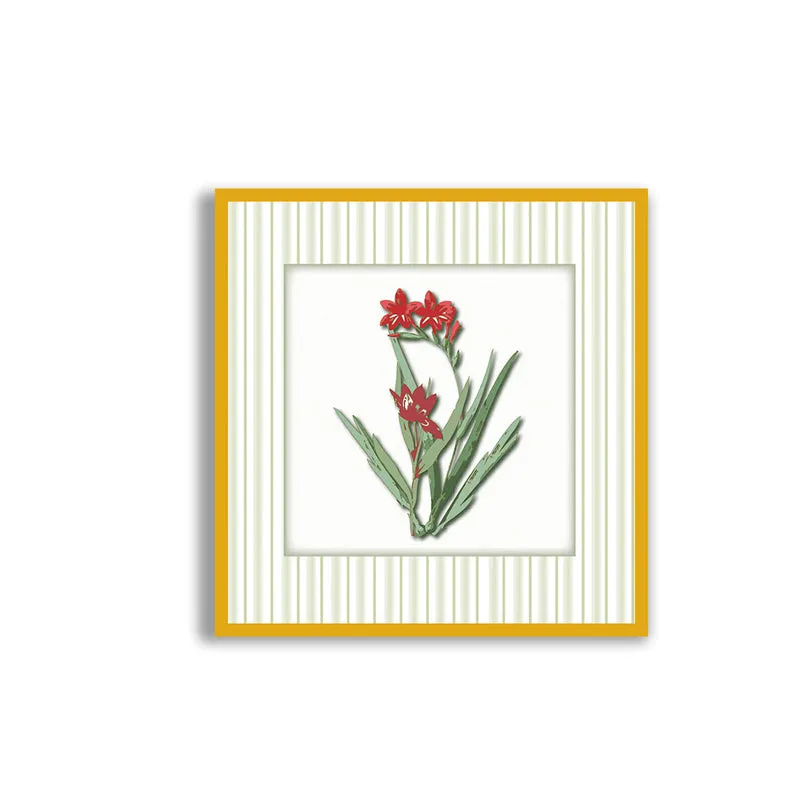 Stems & Scarlet Wall Art with Gold Frame media 3