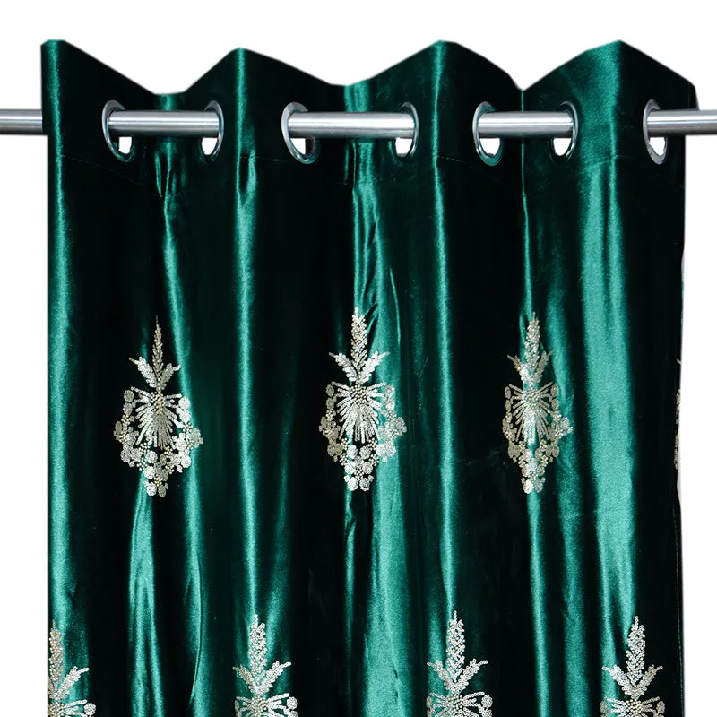 Forest Green Elegance Curtain - Set Of Two media 3