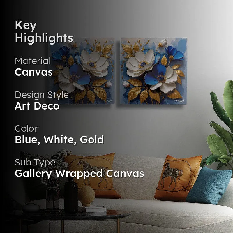 Gilded Bloom Canvas 3D Wall Art - Set Of Two media 2