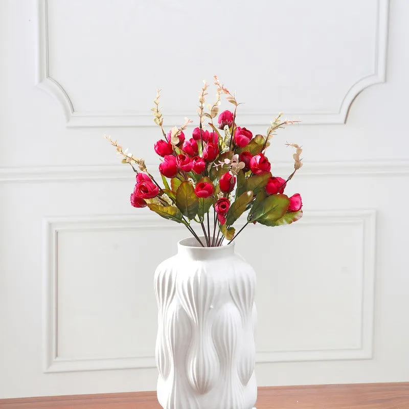 Cross Mini Rose Artificial Flower Bunch - Red media 4