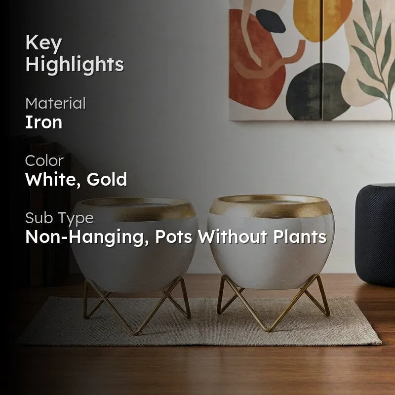Apple Dun Planter (White) - Set Of Two media 2