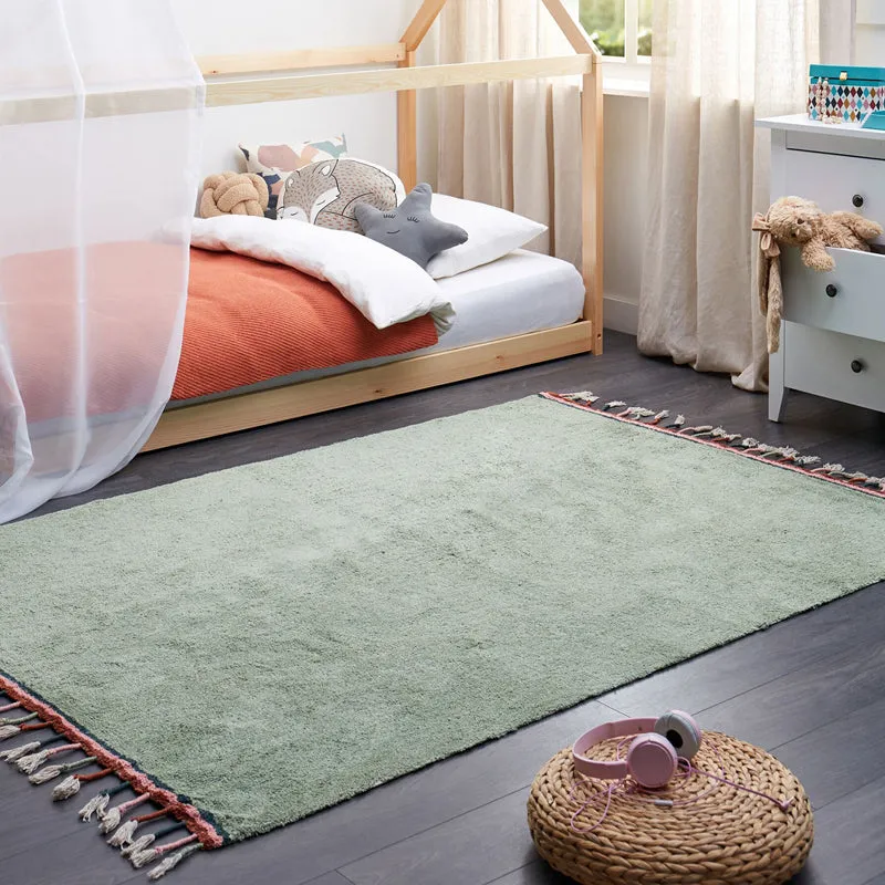 Serene Soft Tufted Cotton Area Rug - Sage Green media 3