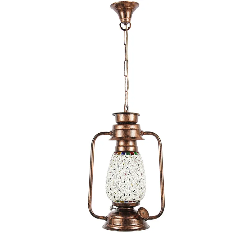 Siera Mosaic Lantern Glass Ceiling Lamp - Copper media 4