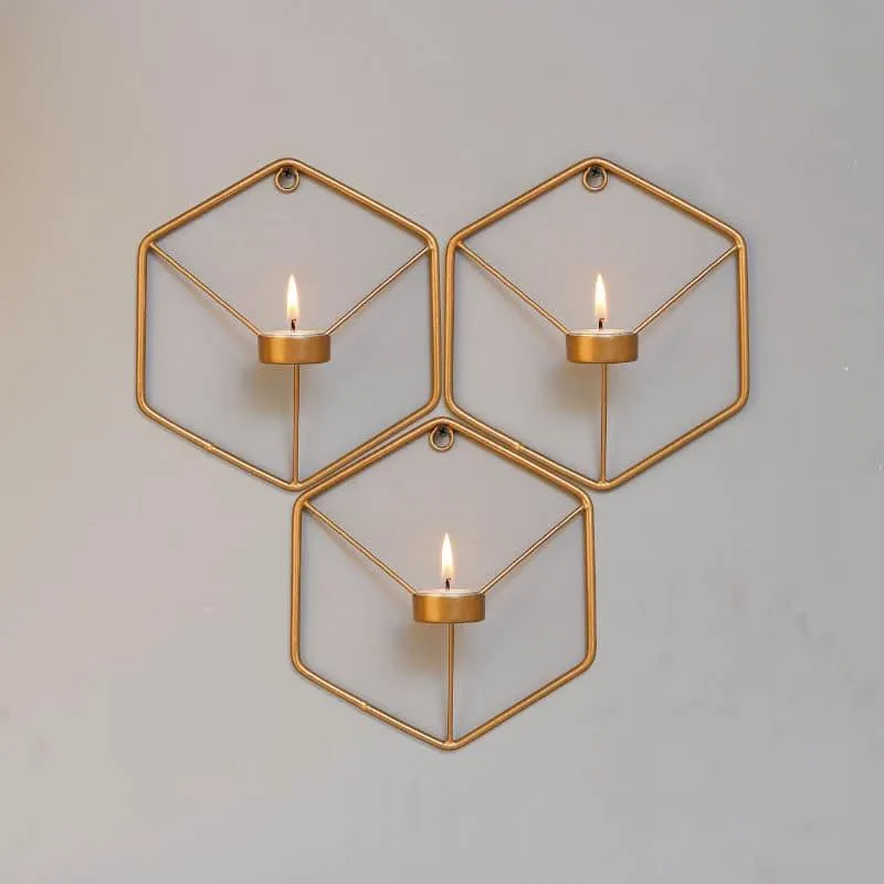Hexagrid Candle Holder - Set Of Three media 1