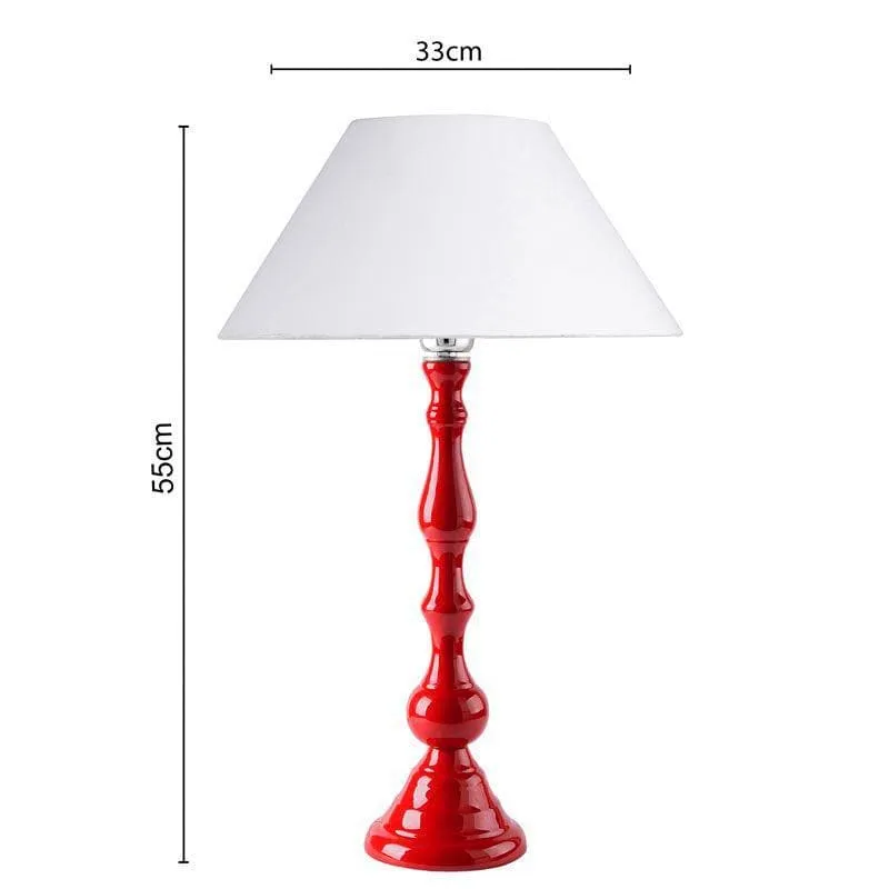Graceful Gleam Fabric Table Lamp - Red,White media 5