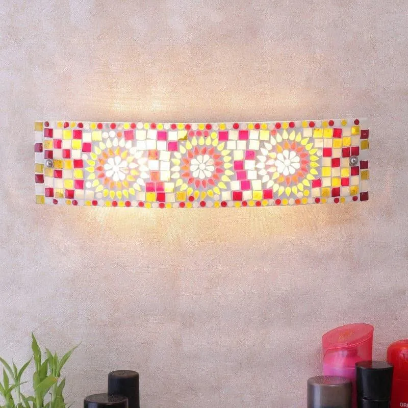 Jhena Checkered Glass & Iron Wall Lamp media 1