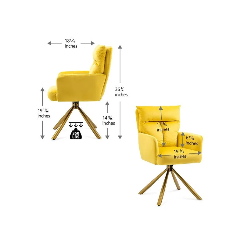 Arvella Neem Wood Accent Chair - Yellow media 7